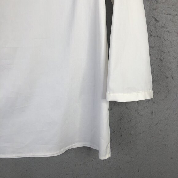 Vineyard Vines Top Womens 0 White Poplin Basketweave Stretch Beach Prep NEW - Picture 16 of 16